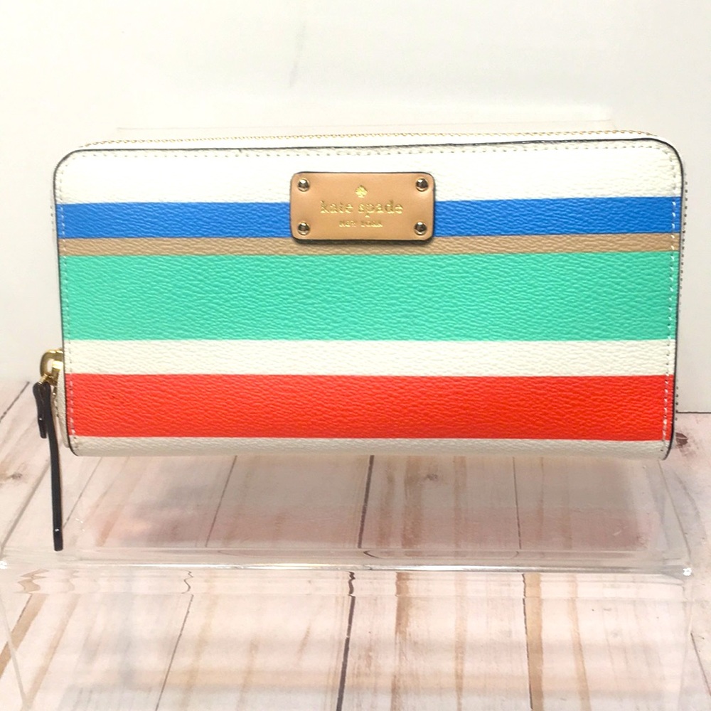 Kate Spade Grove St printed dune stripe wallet